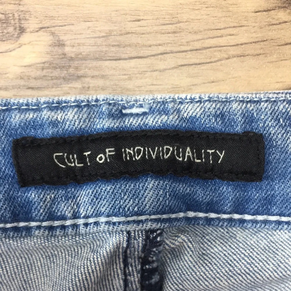 Cult Of Individuality Zen Mid Rise Skinny Jeans Womens 26 White Blue Denim‎ - Picture 10 of 13